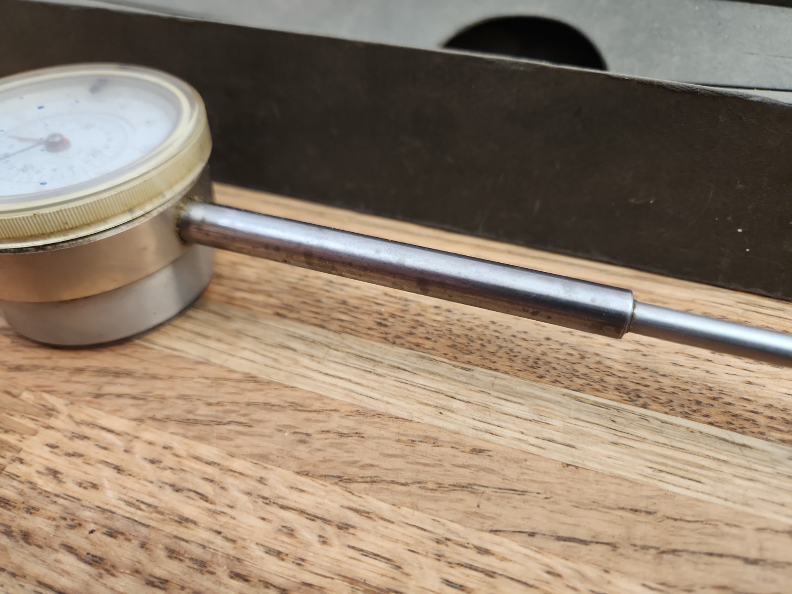 Kafer Long Range Dial Indicator, 0-4" Range, Magnetic Back Mount