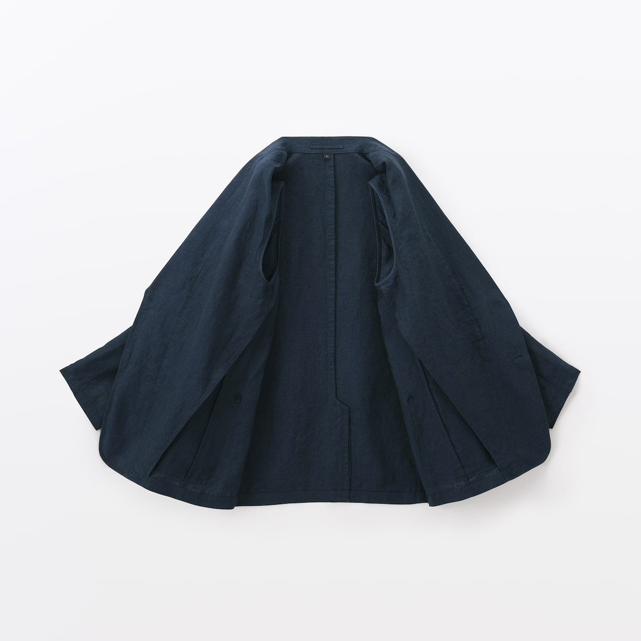 MUJI Mens 100% Linen Washed Jacket Navy FedEx