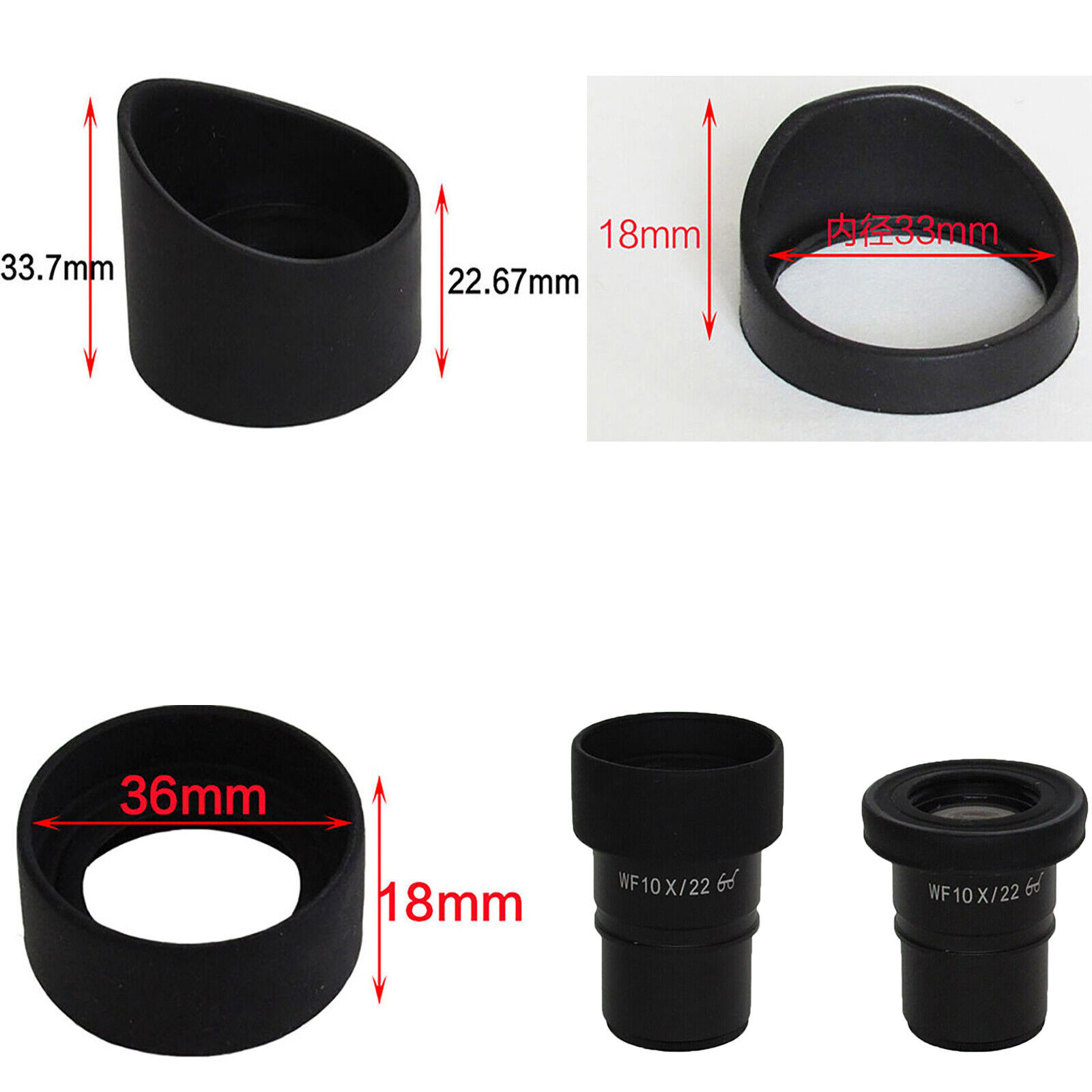 Eye Cups Guard Shield For Microscope Telescopes Binocular Eyepiece Rubber Cover