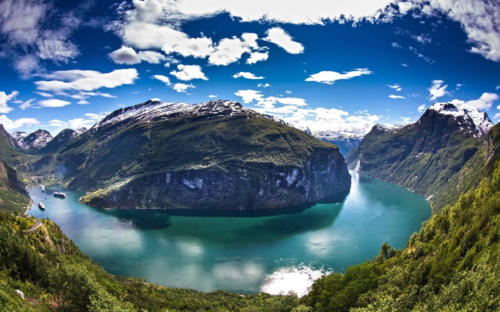 Landscape geiranger norway geirangerfjord nature fjord Custom Gaming Mat Desk