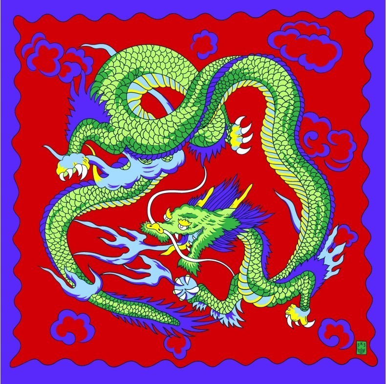 Rice Imperial Dragon 36" (Red) by Silk King Studios - Rice Dragon