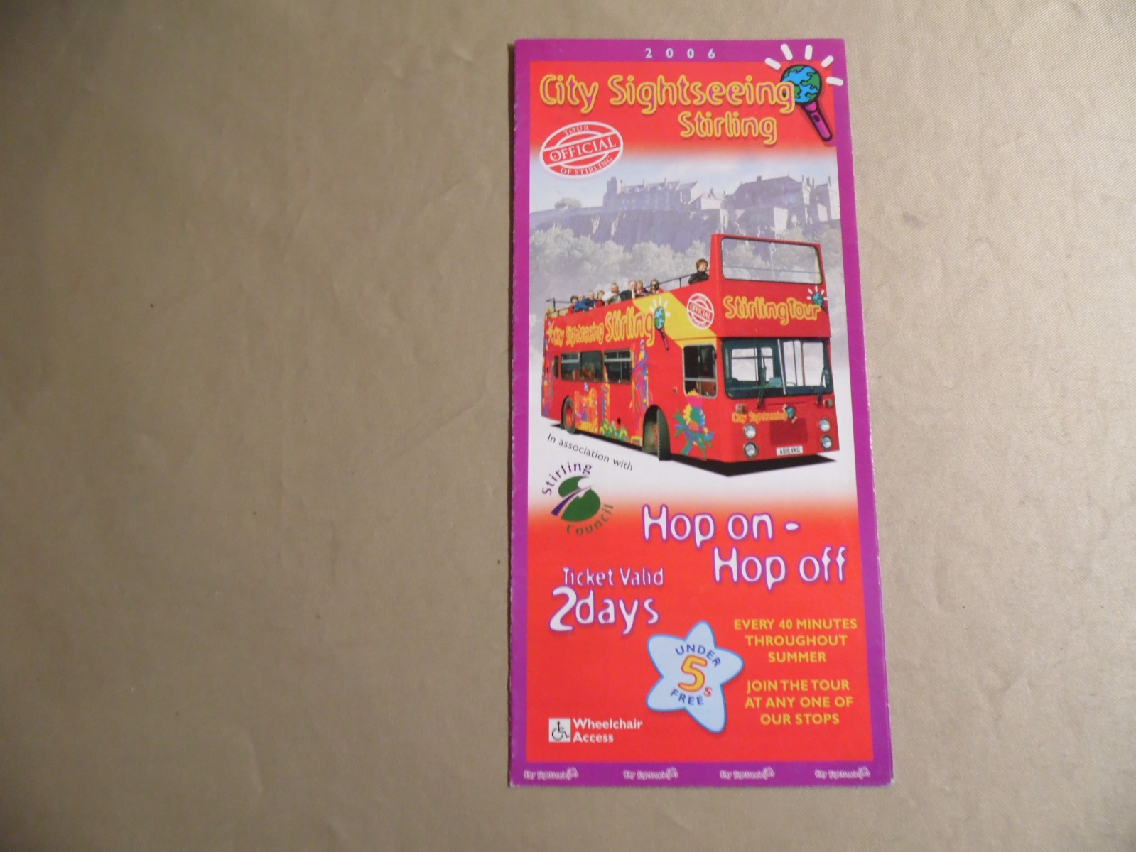 City of Sterling UK Sightseeing Pamphlet / Circa 2006 / Free Domestic Shipping