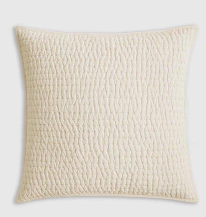 NWOT Quince Euro Sham Linen Cotton Stitch Ivory