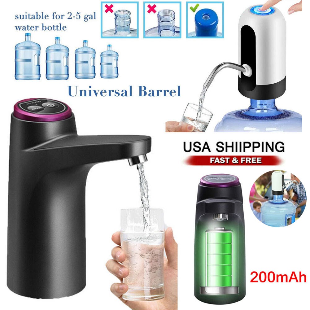 5 Gallon Water Bottle Switch Pump Electric Automatic Jug Dispenser USB Charging