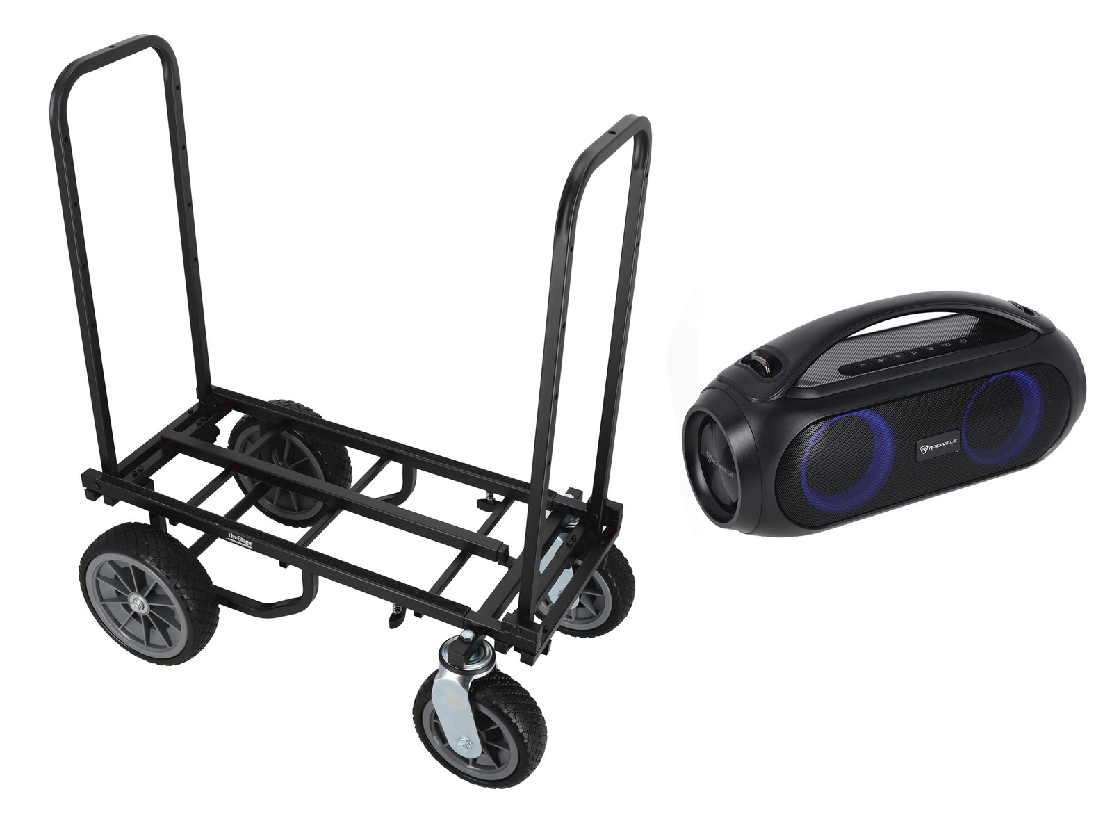 On-Stage UTC5500 DJ Equipment Transport Roller Cart 550 lb Capacity+Home Speaker