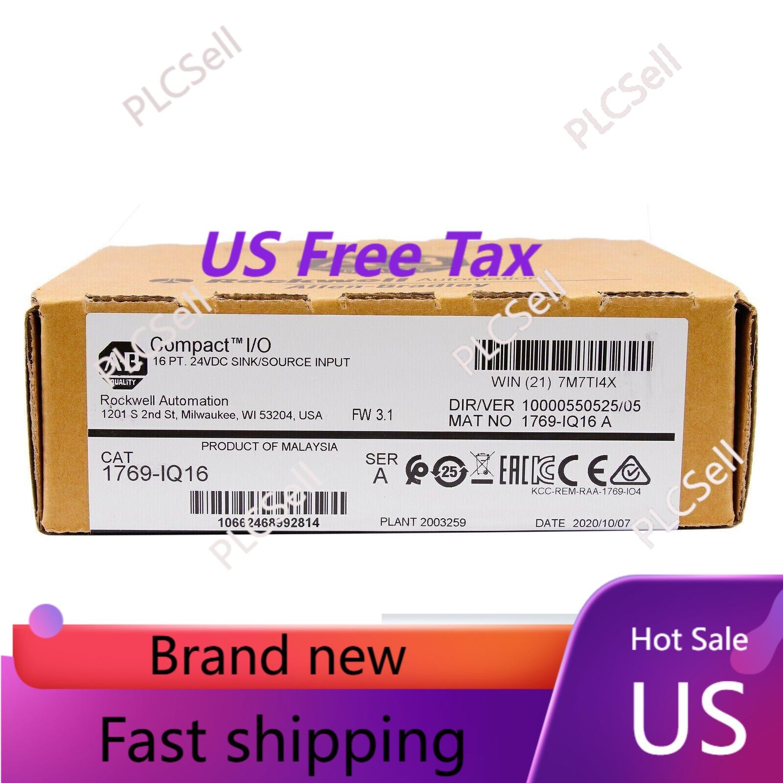 New Sealed AB 1769-IQ16 / A CompactLogix 16 Pt 24VDC D/I Module 1769IQ16 US