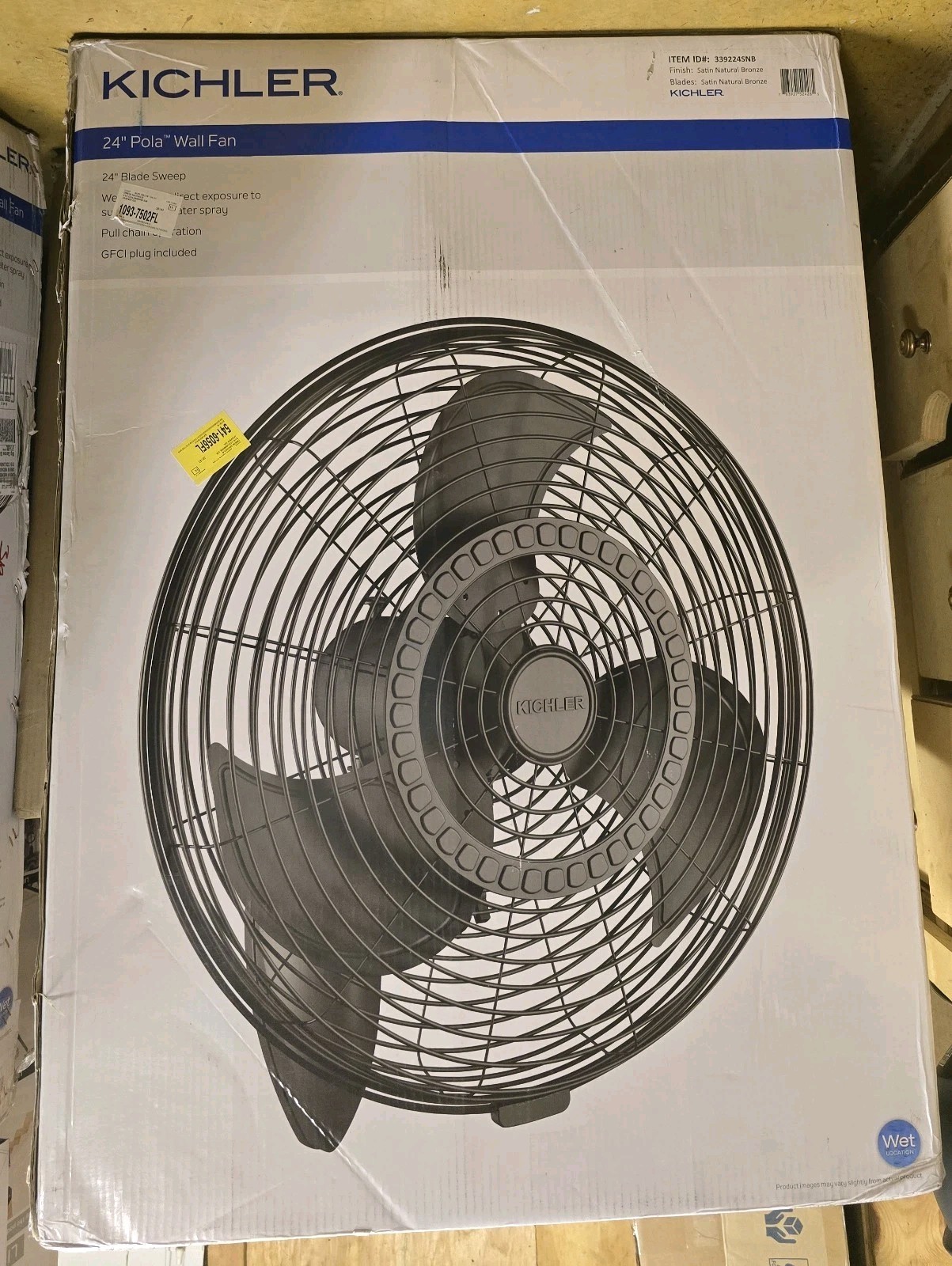 Kichler Pola 24" Wall Fan Satin Natural Bronze 339224SNB New FREE SHIPPING