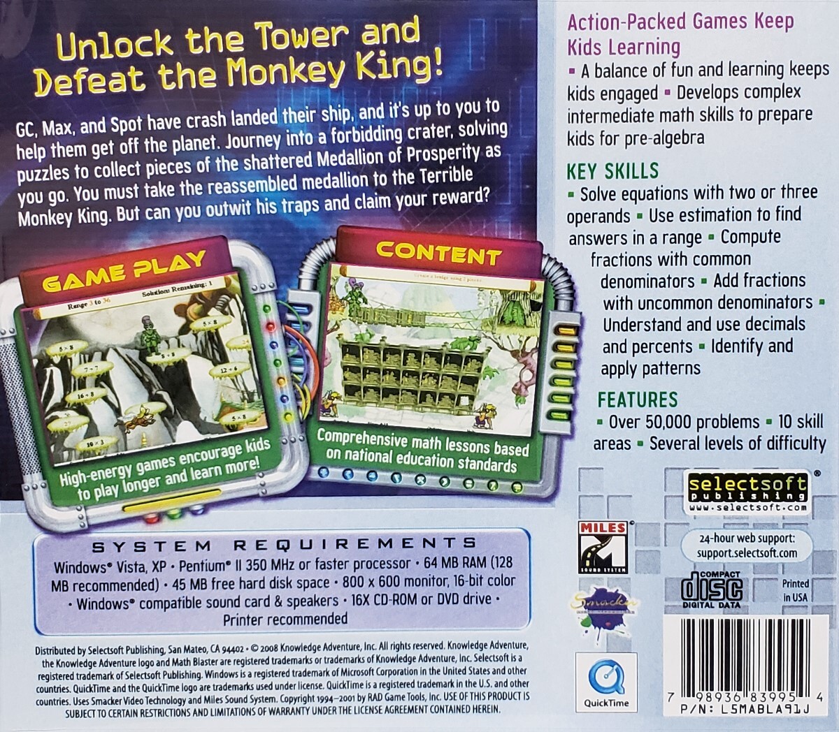 Age 9-12 Math & Reading Blasters Kids Edutainment Bundle PC Windows Sealed New