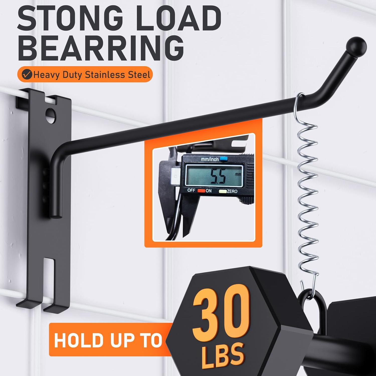 2/4/6 Inch Gridwall Hooks, 60 Pack Heavy Duty Black Display Hooks for Grid Wall
