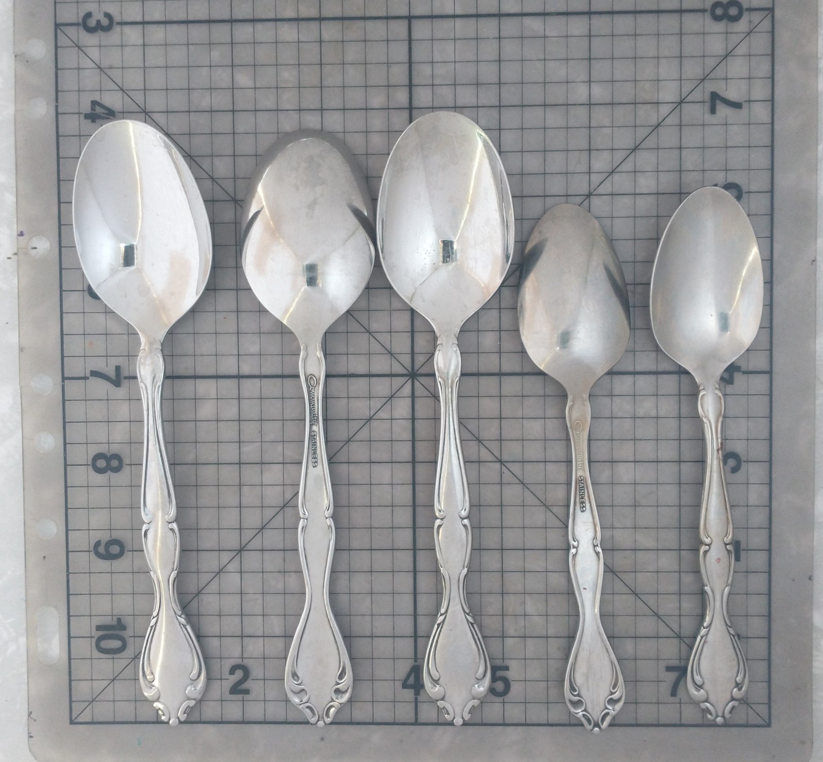 Oneida Cantata Stainless Spoon Lot Teaspoons Oval Soup