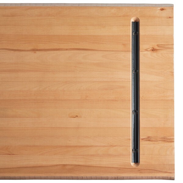 30" x 96" Rectangular Solid Wood Live Edge Restaurant Table Top in White Wood