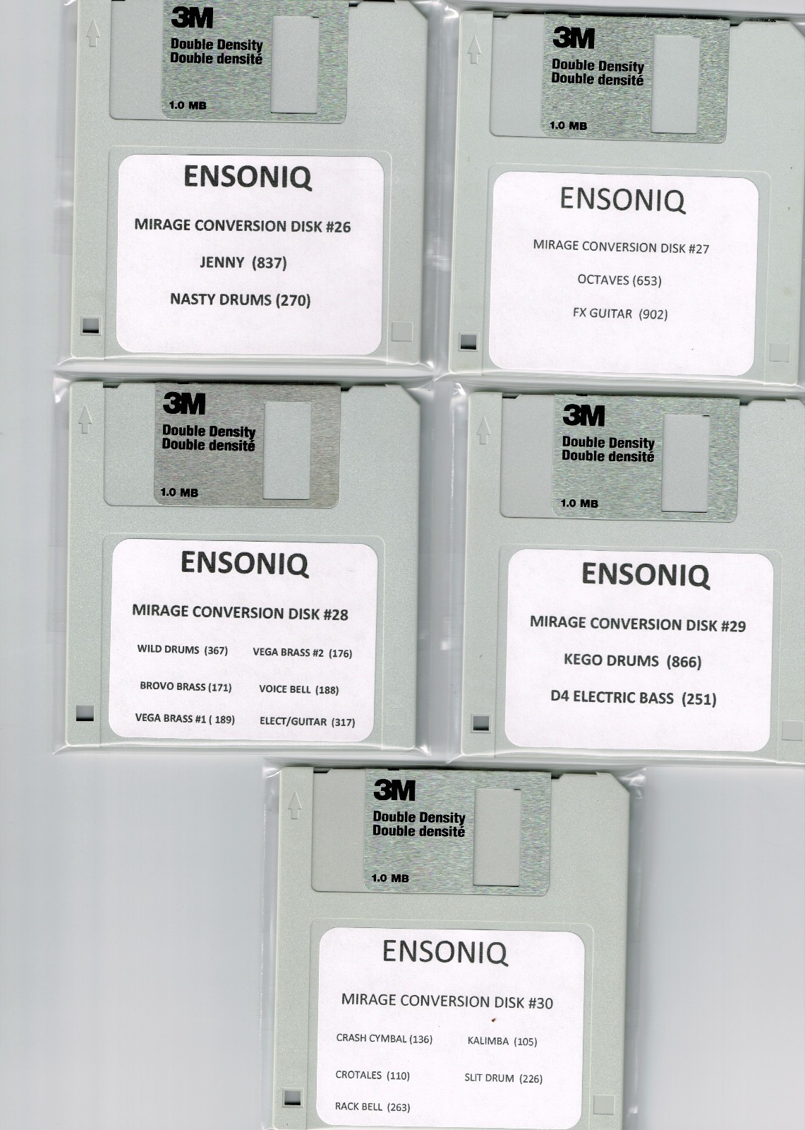 ENSONIQ ASR 10, EPS 16 PLUS & TS10 MIRAGE CONVERSION 10 DISK SET!! SET #3