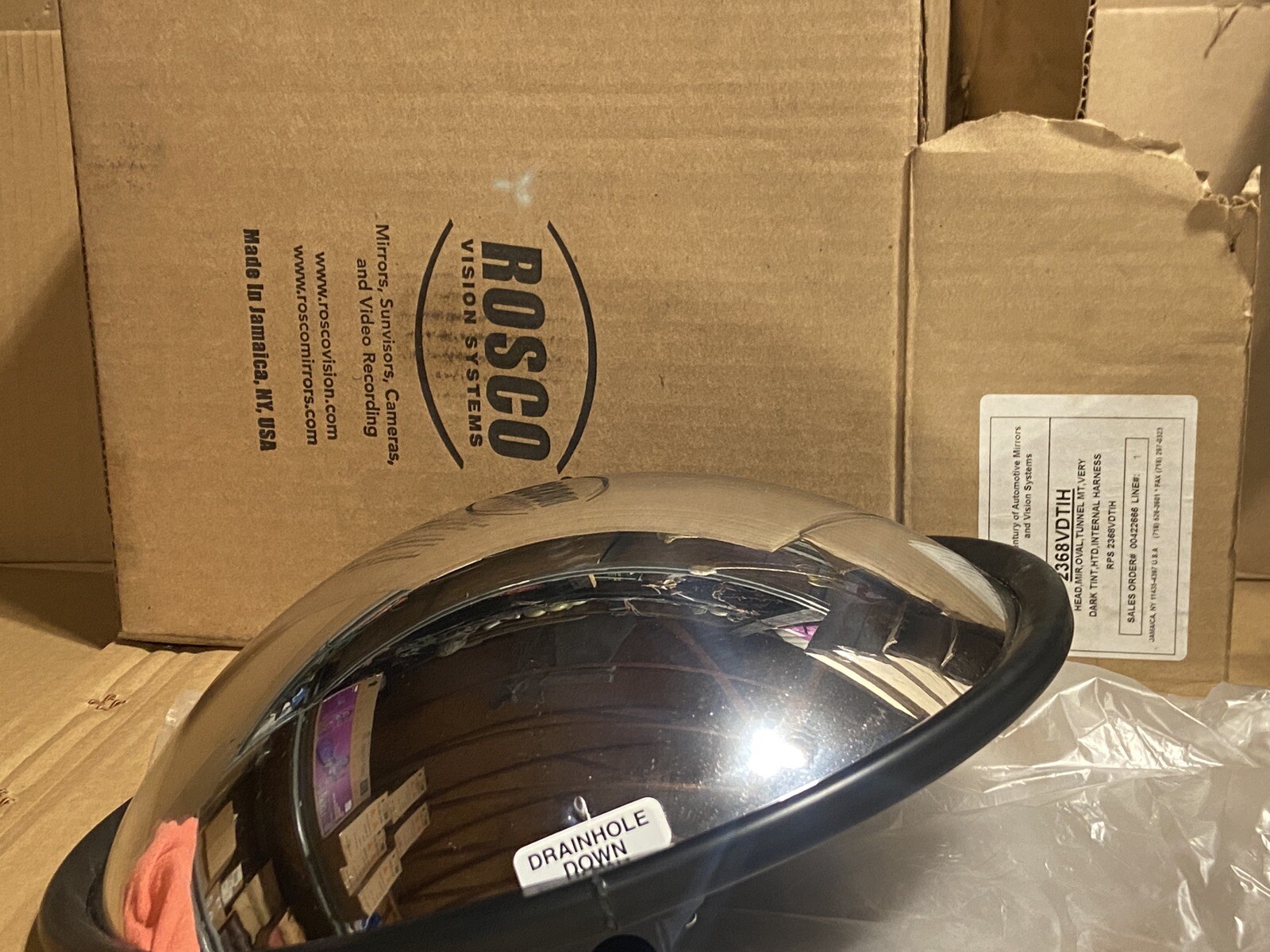 Rosco Hawk-Eye Elliptical Heated Vertical Tunnel Mount Internal Harness Mirror