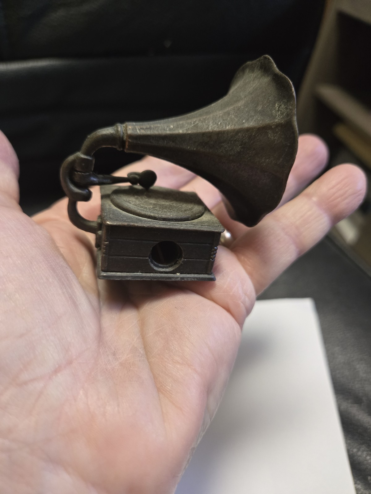 Vintage "old Time Phonograph" Die Cast Pencil Sharpener