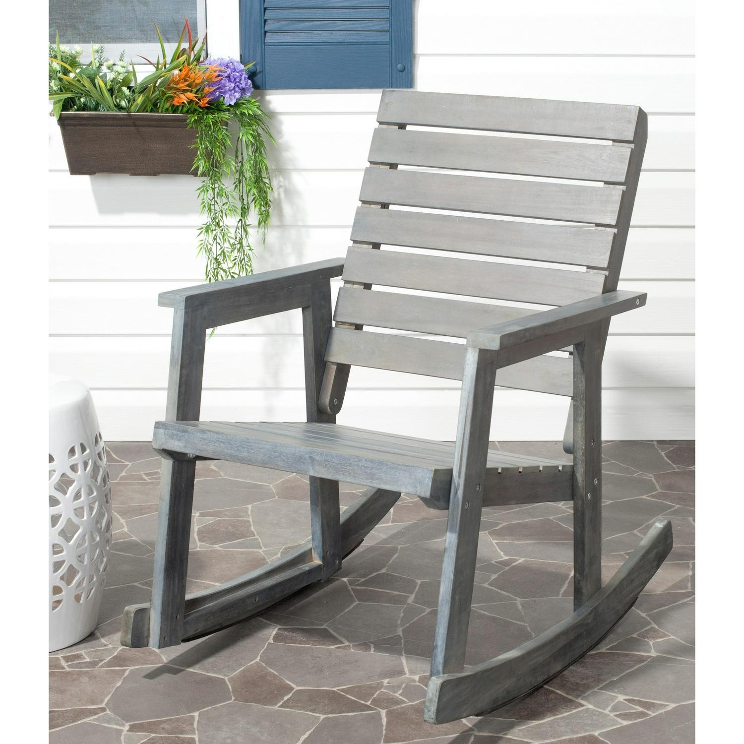 SAFAVIEH Outdoor Alexei Grey Rocking Chair
