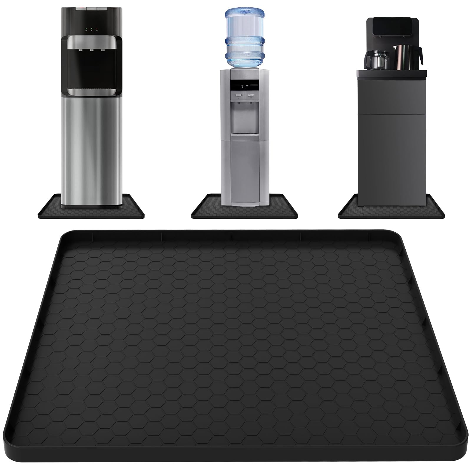 Water Cooler Mat - (22" x 19") Non-Slip Water Cooler Mat with Raised Edge for...