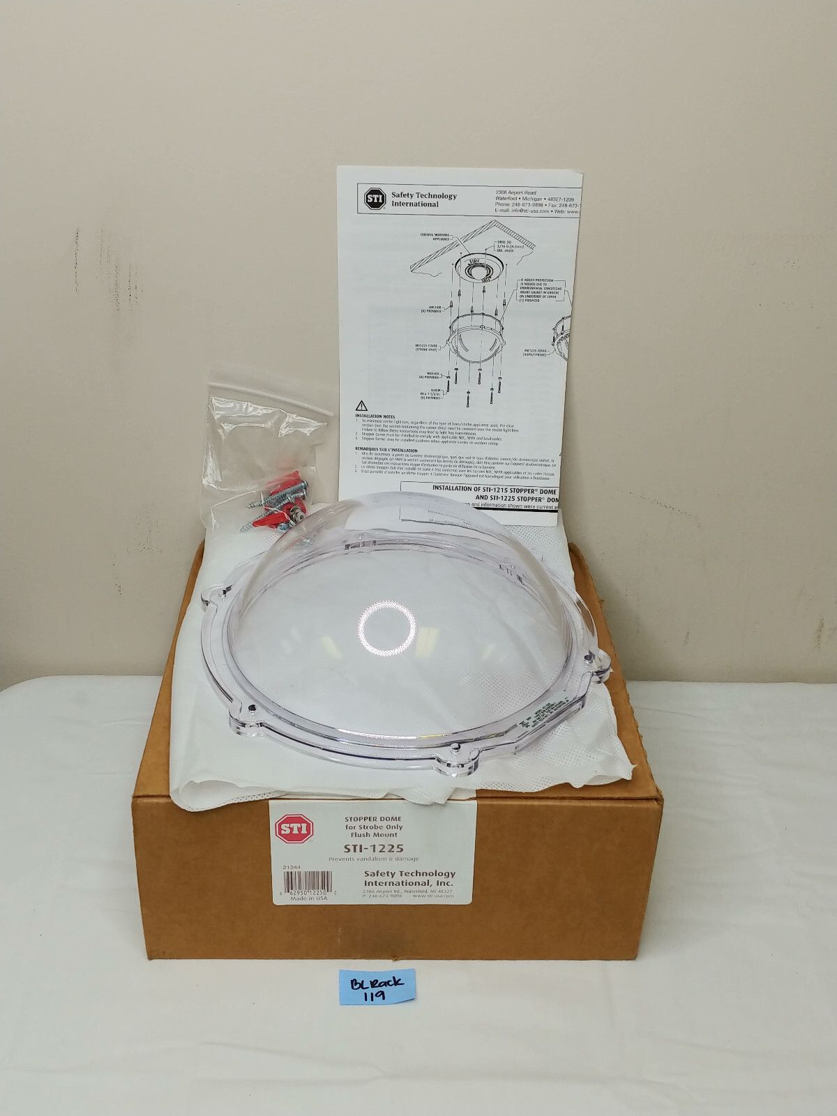 STI-1225 Stopper Dome For Strobe Only Flush Mount-Missing Protective Ring