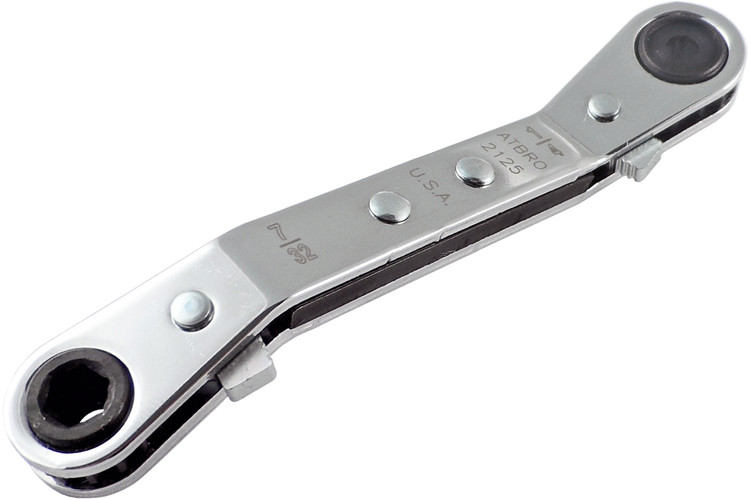 ATBRO2125 Omega Technologies 7/32'' x 1/4'' Hi-Lok Offset Ratcheting Box Wrench
