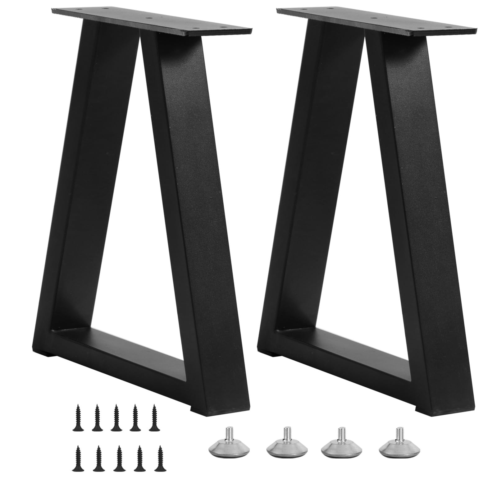 Y-CFHFC 16 Inch Trapezoid Bench Legs Metal Coffee Table Legs, 16 '' T, Black