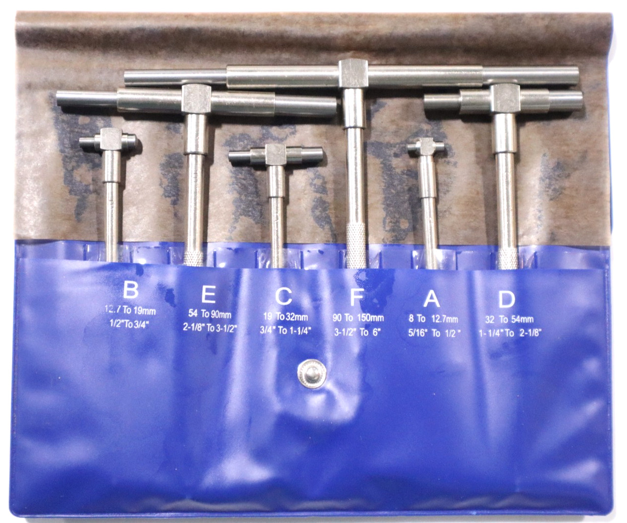 6 piece TELESCOPING GAGE SET,  5/16" to 6"