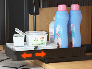 3 Pack Multi-Purpose Pull-Out Storage Organizers, 2-Tier L-Shaped Under