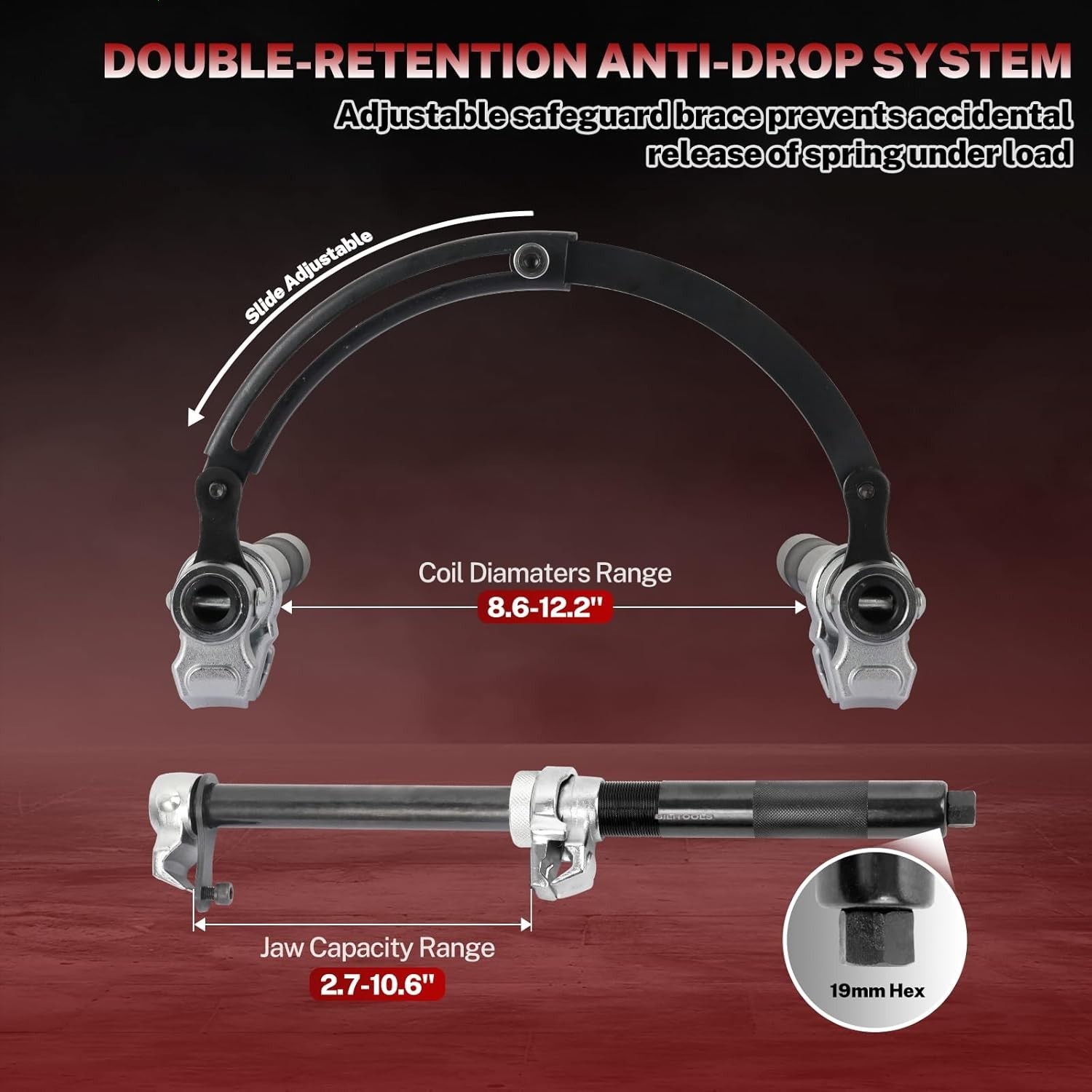 2-Pcs Coil Spring Compressor Tool Heavy Duty Macpherson Strut Spring Compression