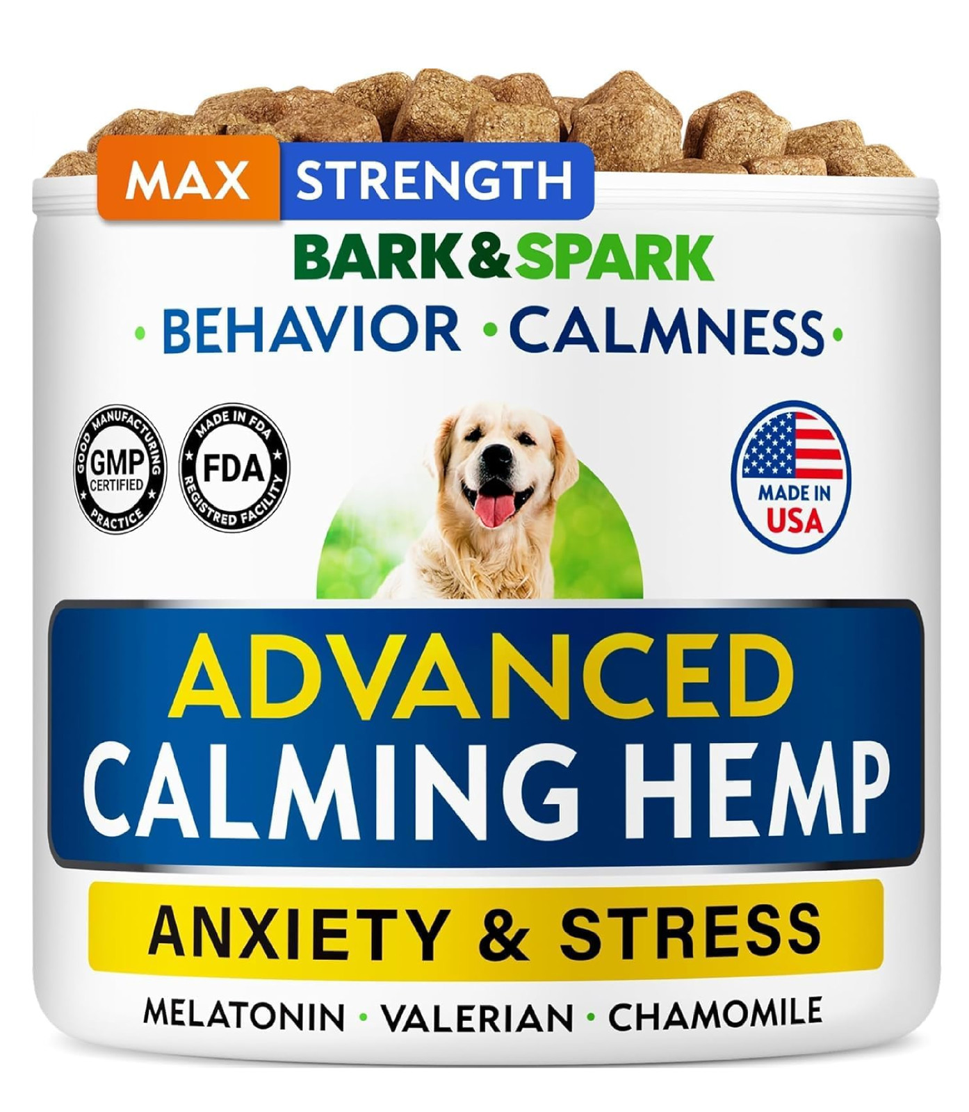 BARK&SPARK Advanced Calming Chews for Dogs - Separation Anxiety Relief for Dogs