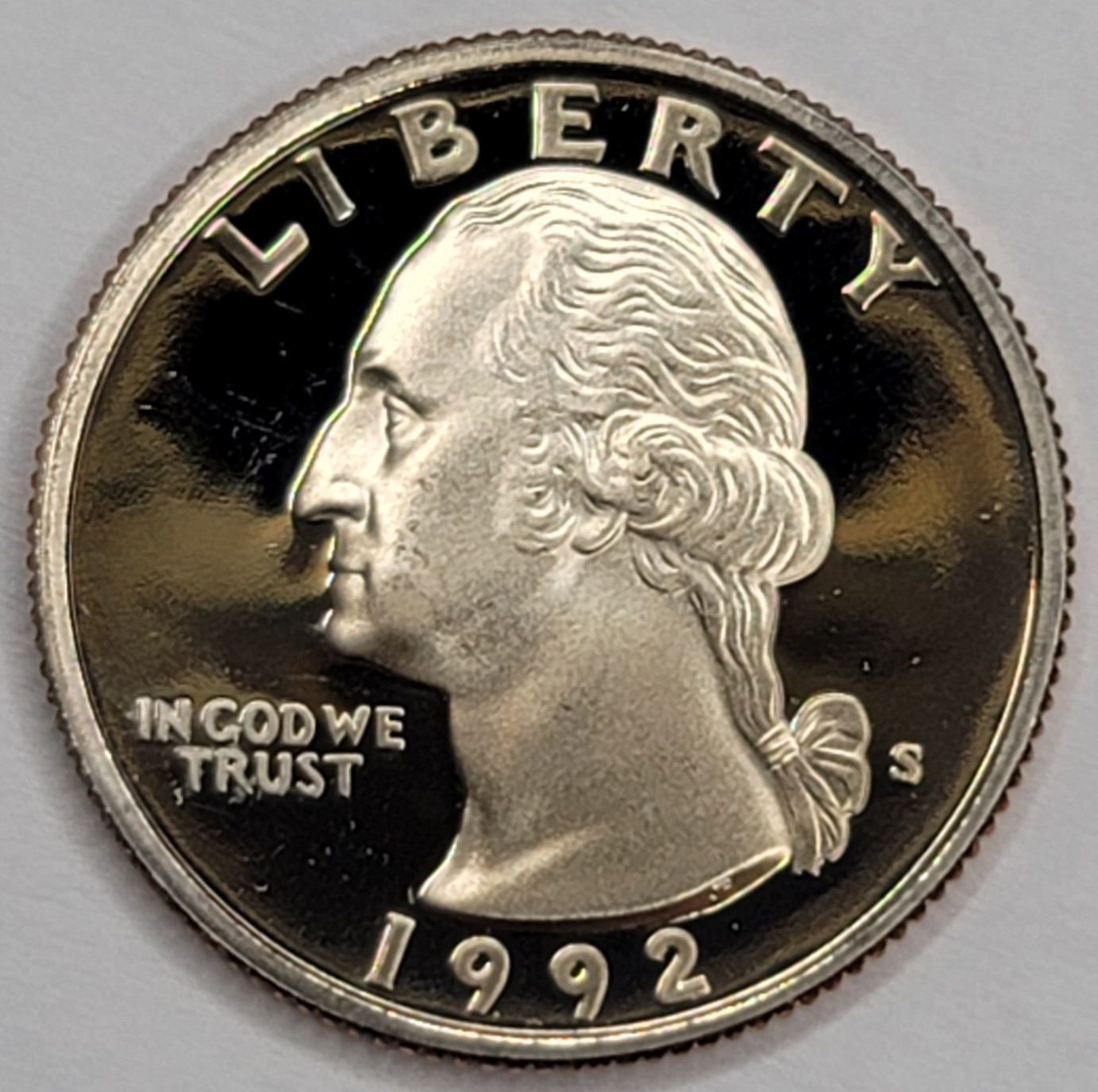 1992 S Gem Proof DCAM Washington Quarter - CN-Clad