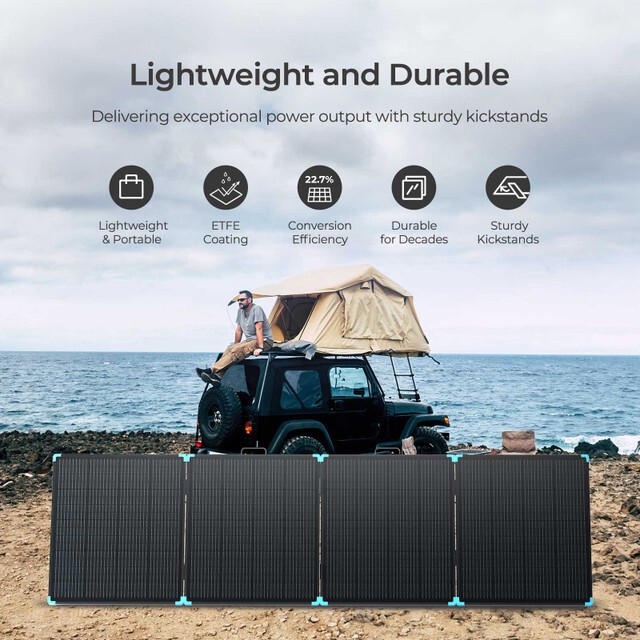Renogy 400W Foldable Solar Panel Lightweight IP67 For RV Camping Off-Grid