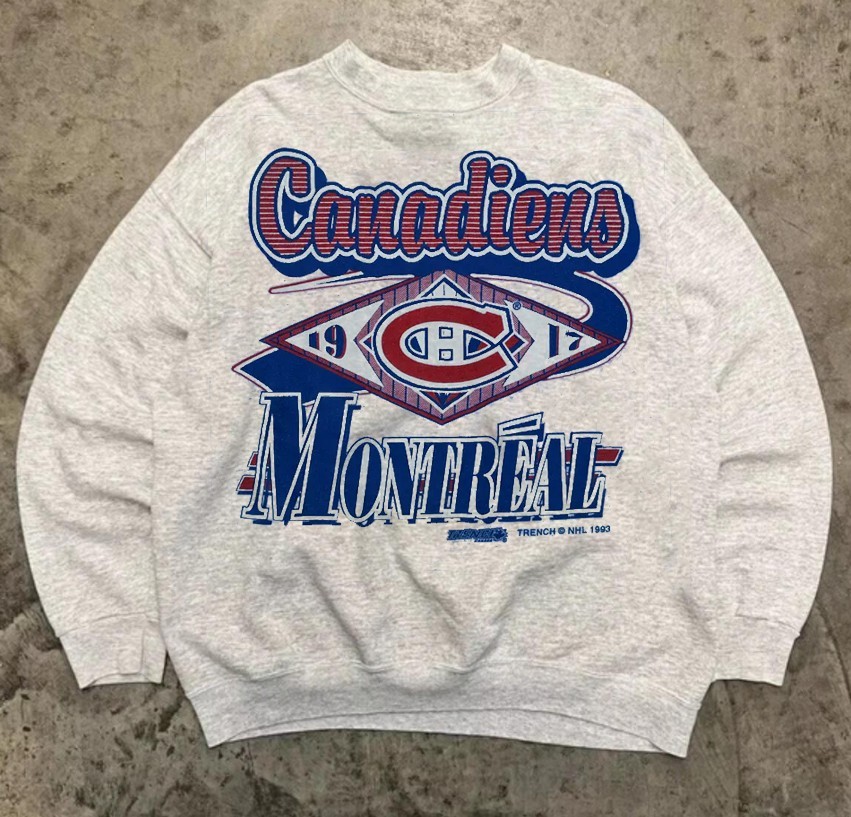 Montreal Canadiens NHL Hockey Champs ash color crewneck sweatshirt VK06752