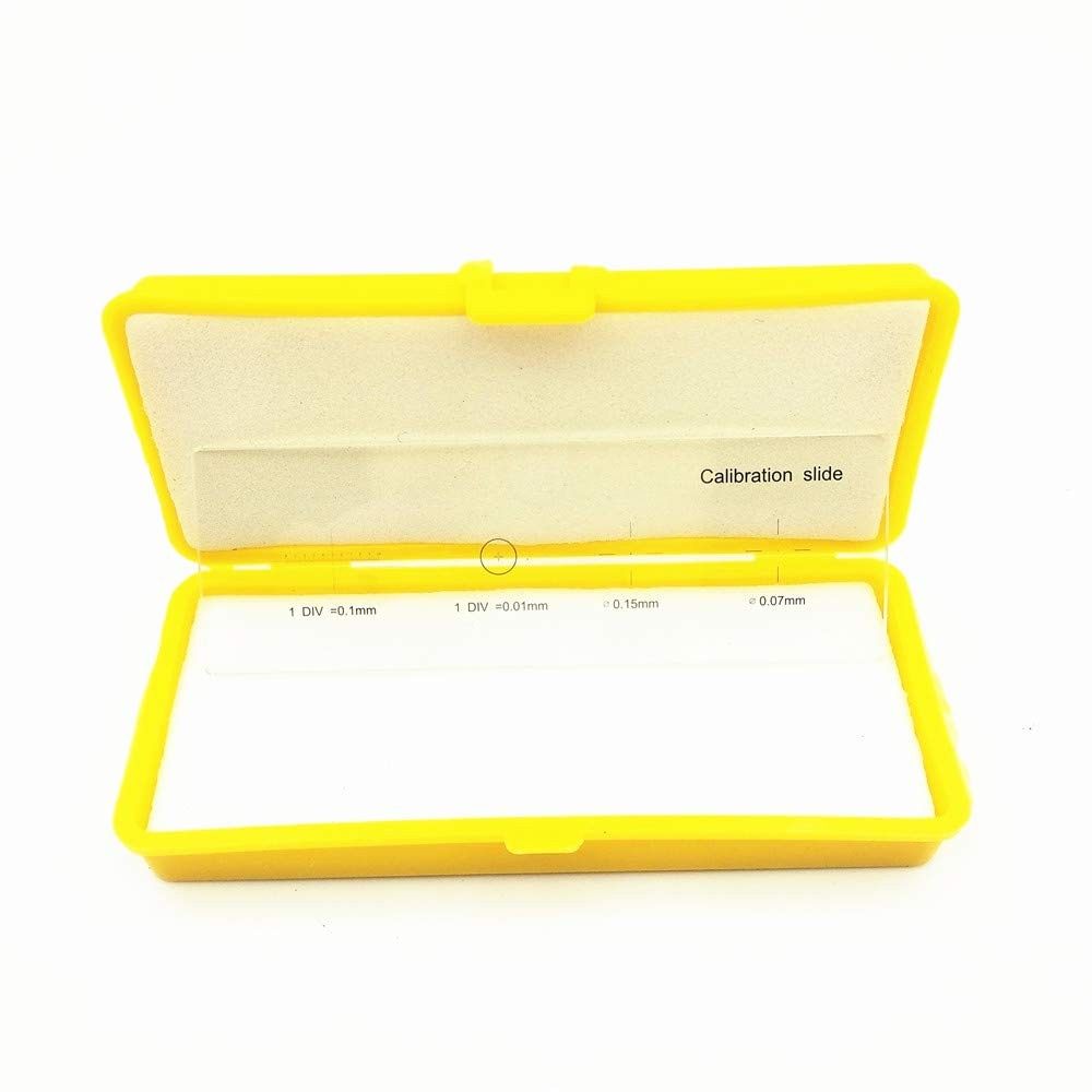 Microscope Stage Micrometer Calibration Slide with 4-Scales and 0.01mm Clear