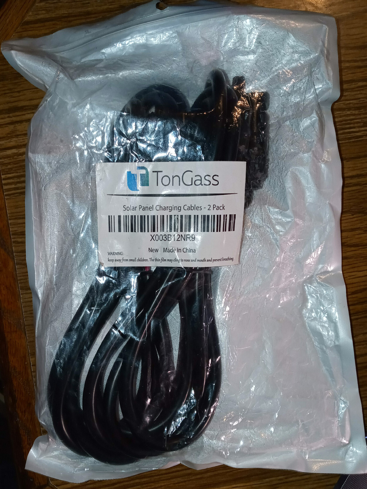 2 Pk TonGass Solar Panel Charging Cables New