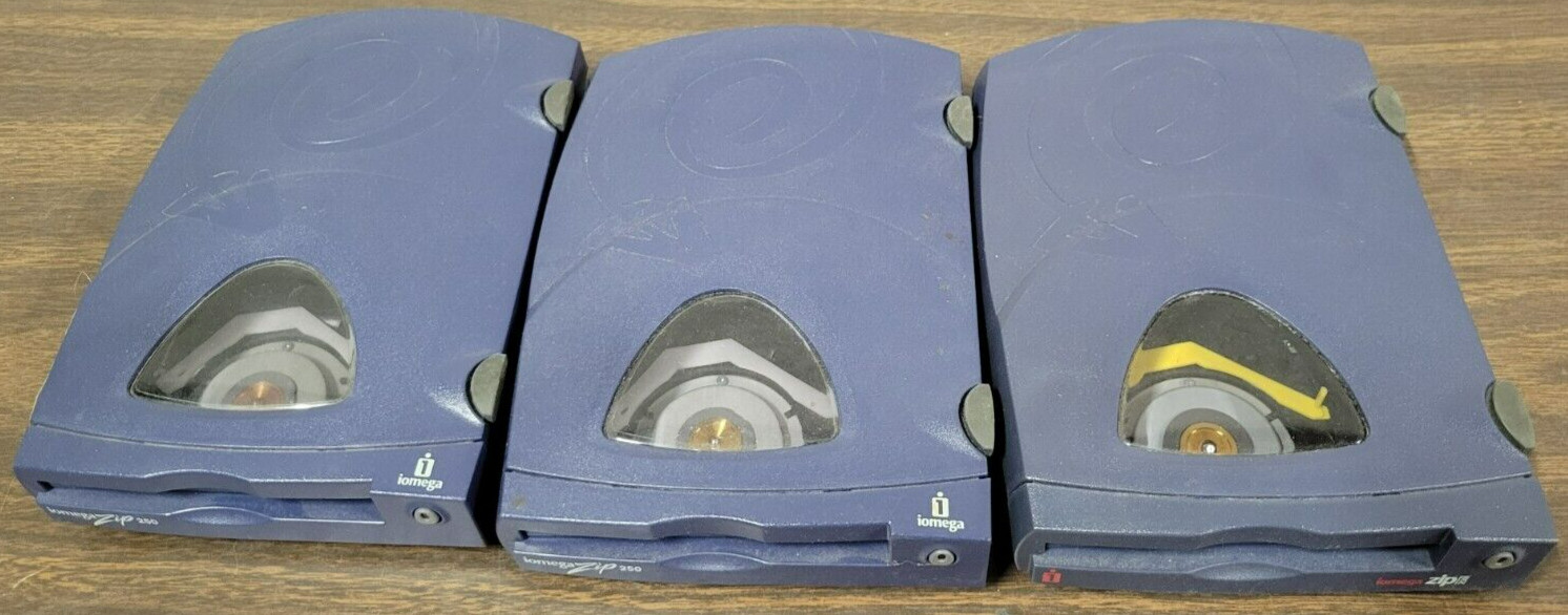 Lot Of 3 IOMEGA ZIP 250 External Drive Z250P (No Power Supply Or Cables)