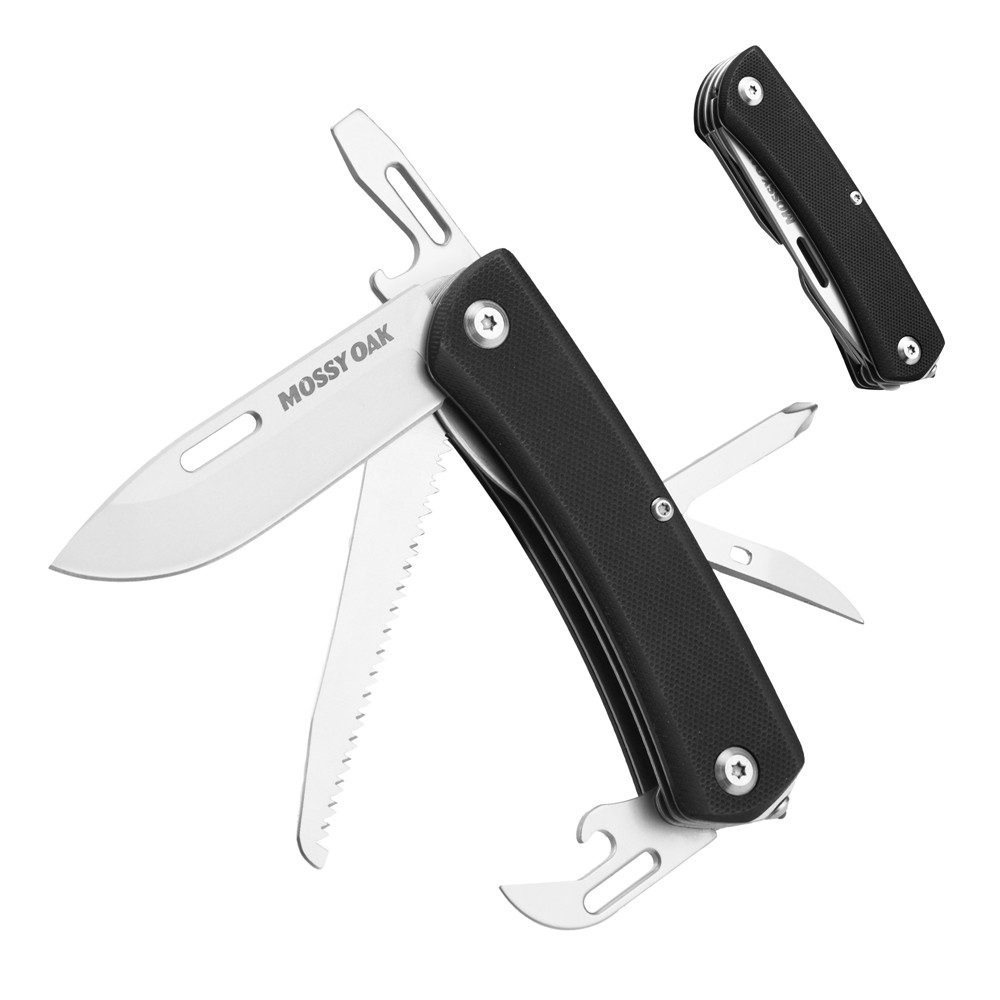 MOSSY OAK 10-in-1 Multitool Folding Pocket Knife Stainless Steel Saw Screwdriver