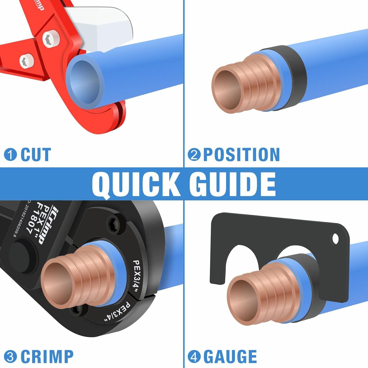 PEX Crimper, Copper Pipe Crimping Tool Kit
