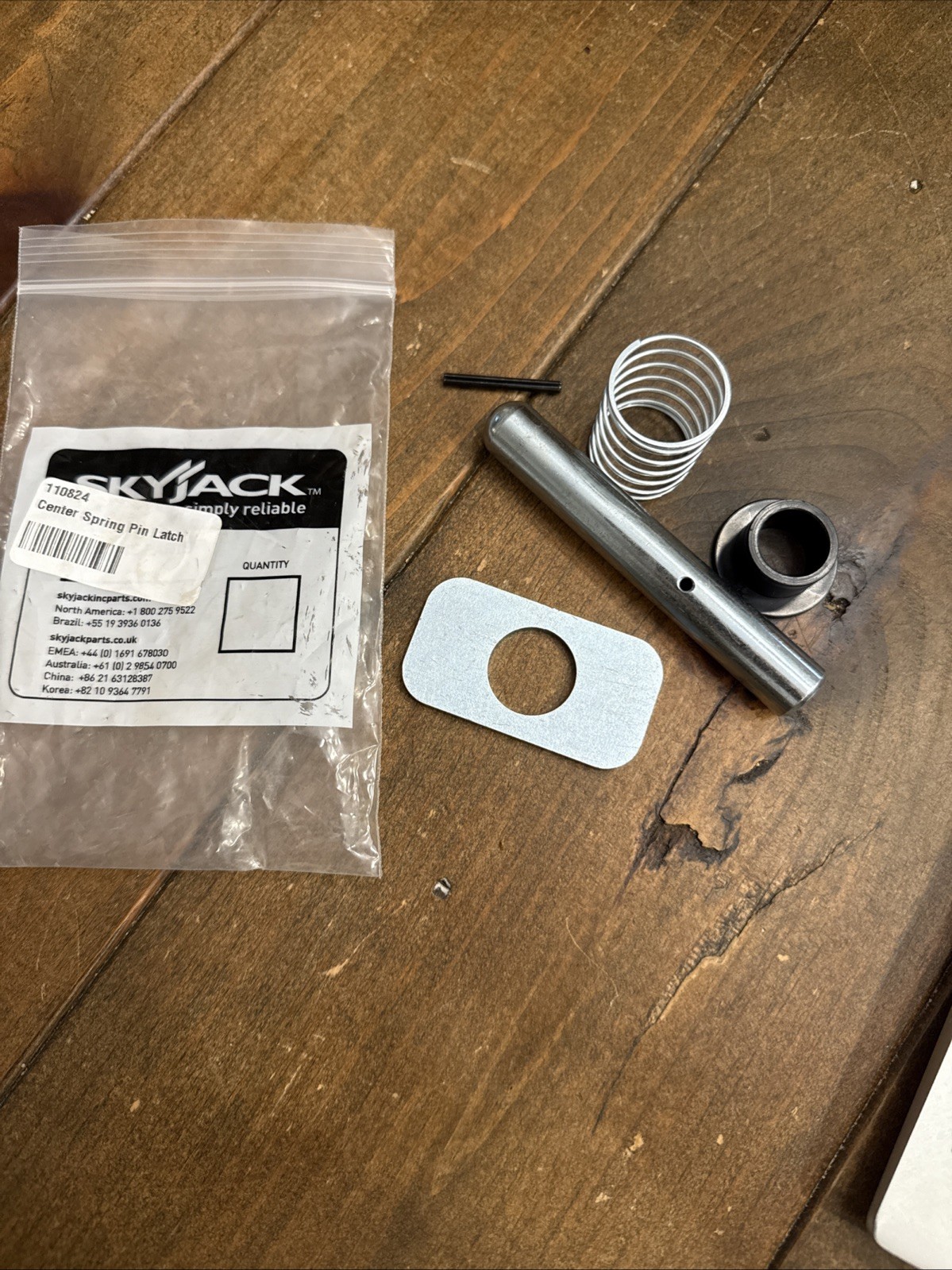 SkyJack center spring pin latch kit OEM part # 110824