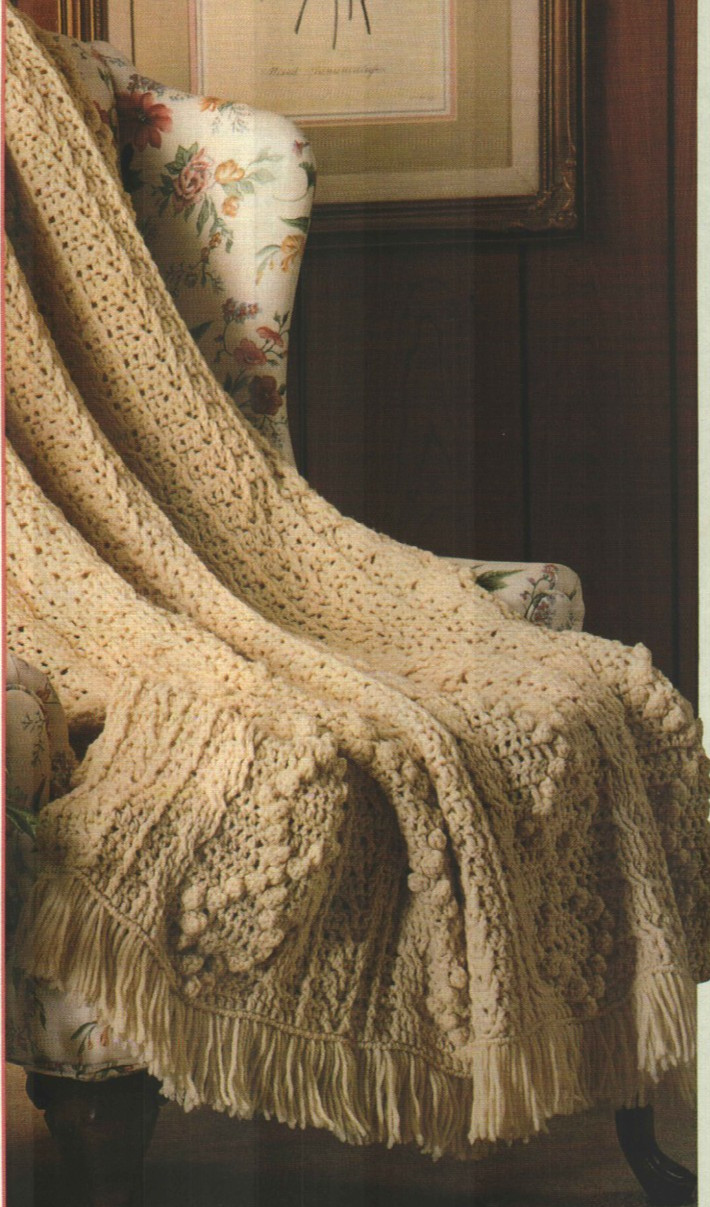 ARAN AFGHAN HOME DECOR CROCHET PATTERN INSTRUCTIONS