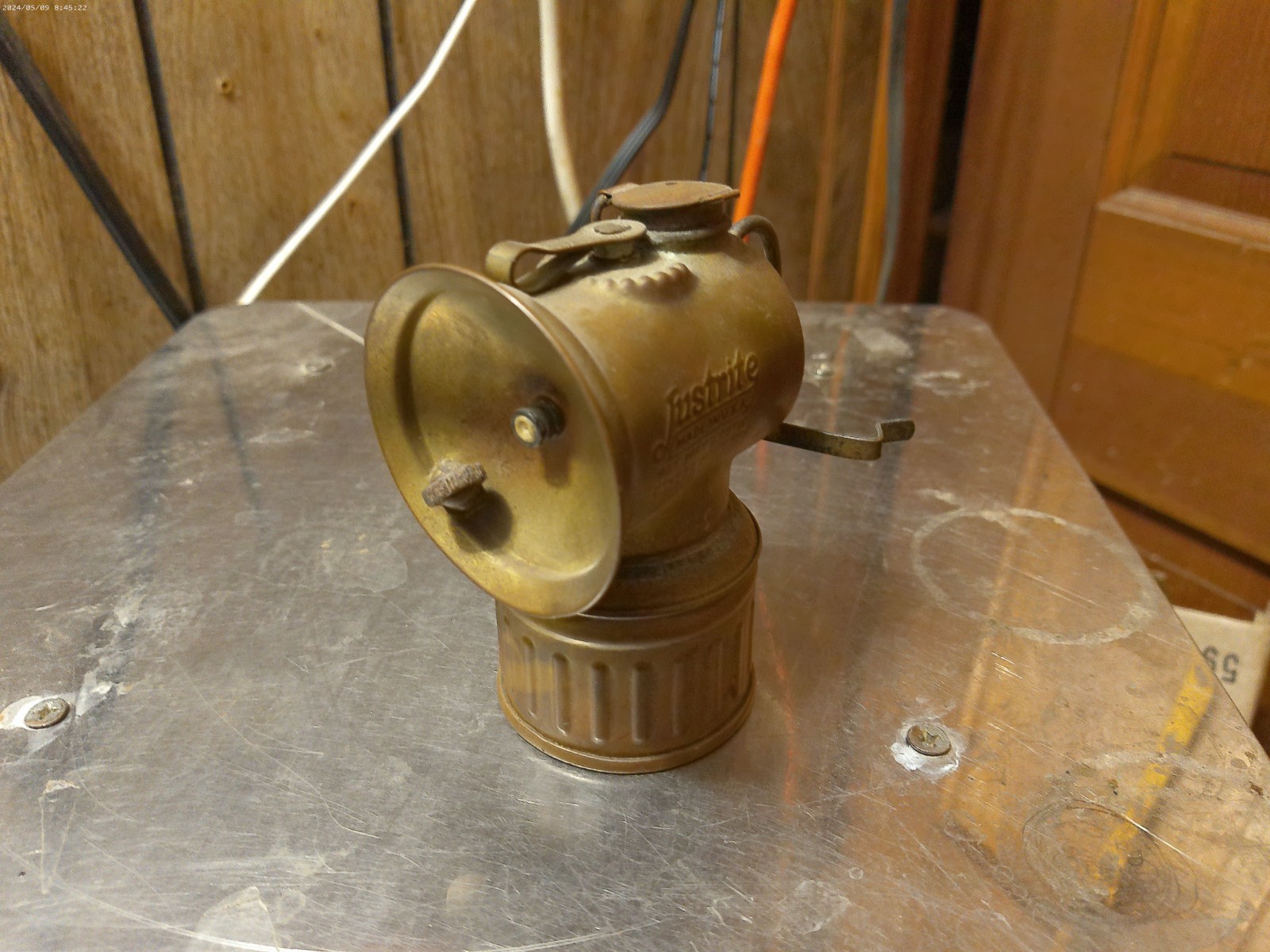 Vintage Justrite Brass Miners Carbide Miners Lamp Pat May 7 1912  Polygon Feed