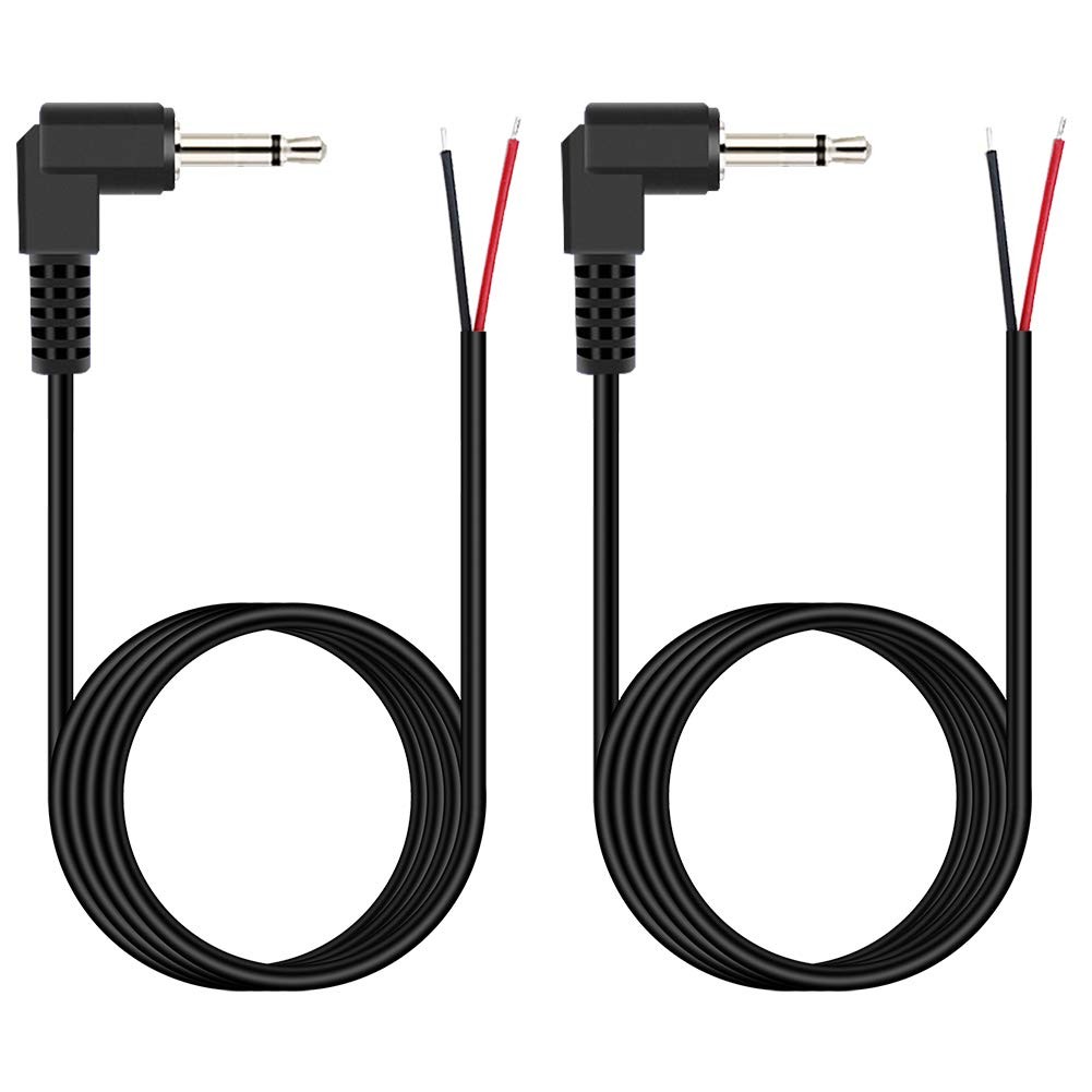 Fancasee 2-Pack 6FT 3.5mm 1/8 to Speaker Wire TS Mono 3.5MM 2 Pole, Black