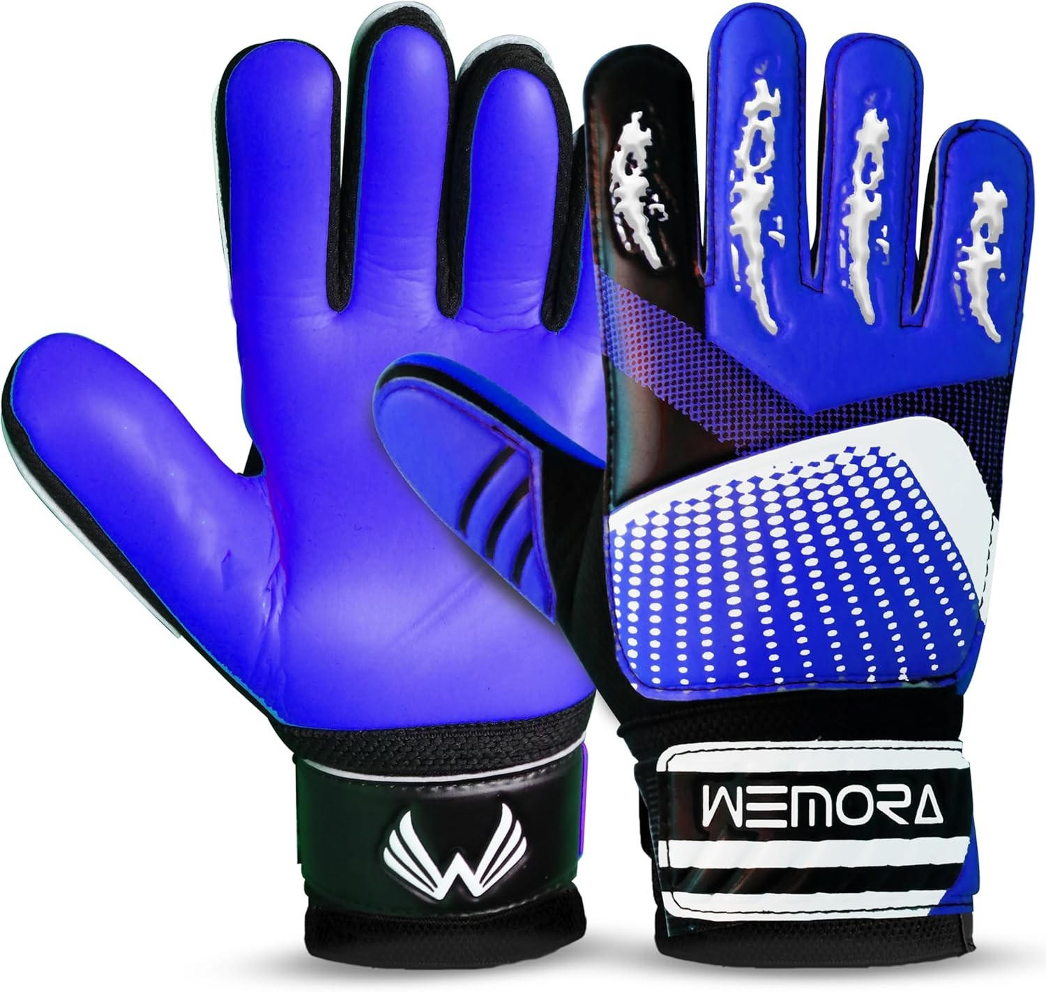 Soccer Goalie Gloves for Kids Size 5 suitable 9 to 12 years old, Blue