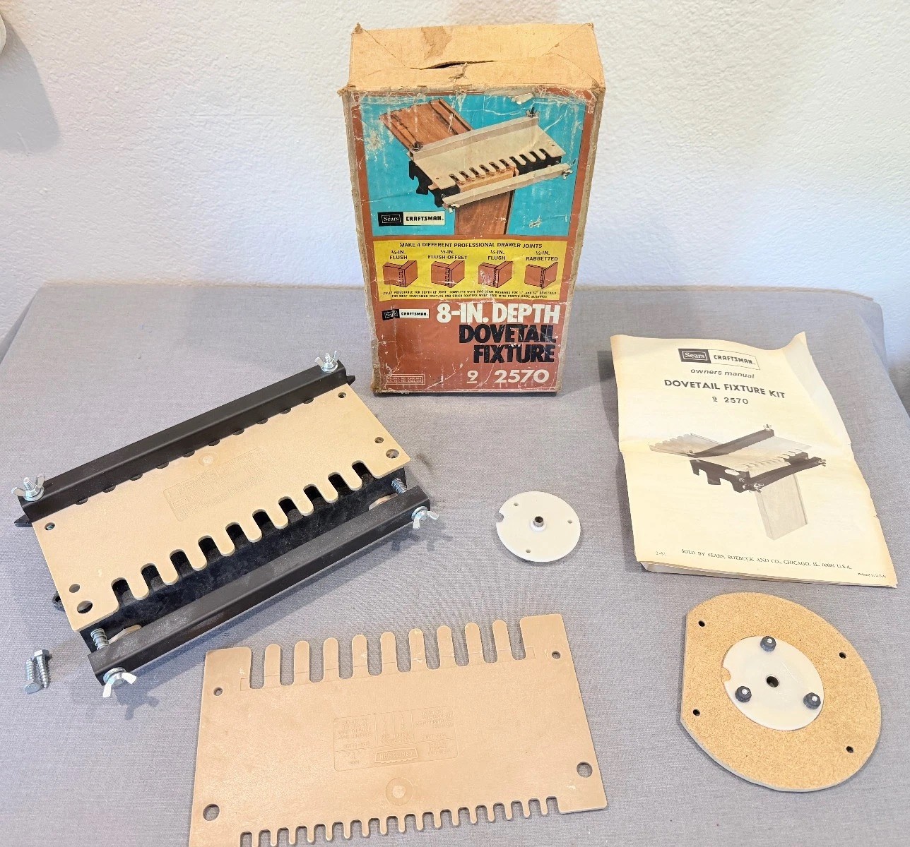 Vintage Craftsman 9‑2570 8" Dovetail Fixture USA‑Made Woodworking Jig