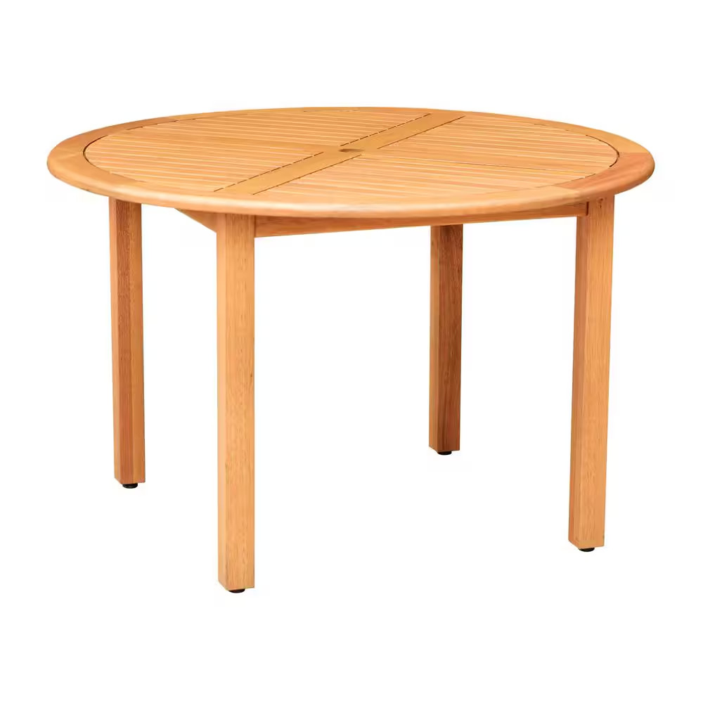 Seward round Teak Finish Outdoor Dining Table
