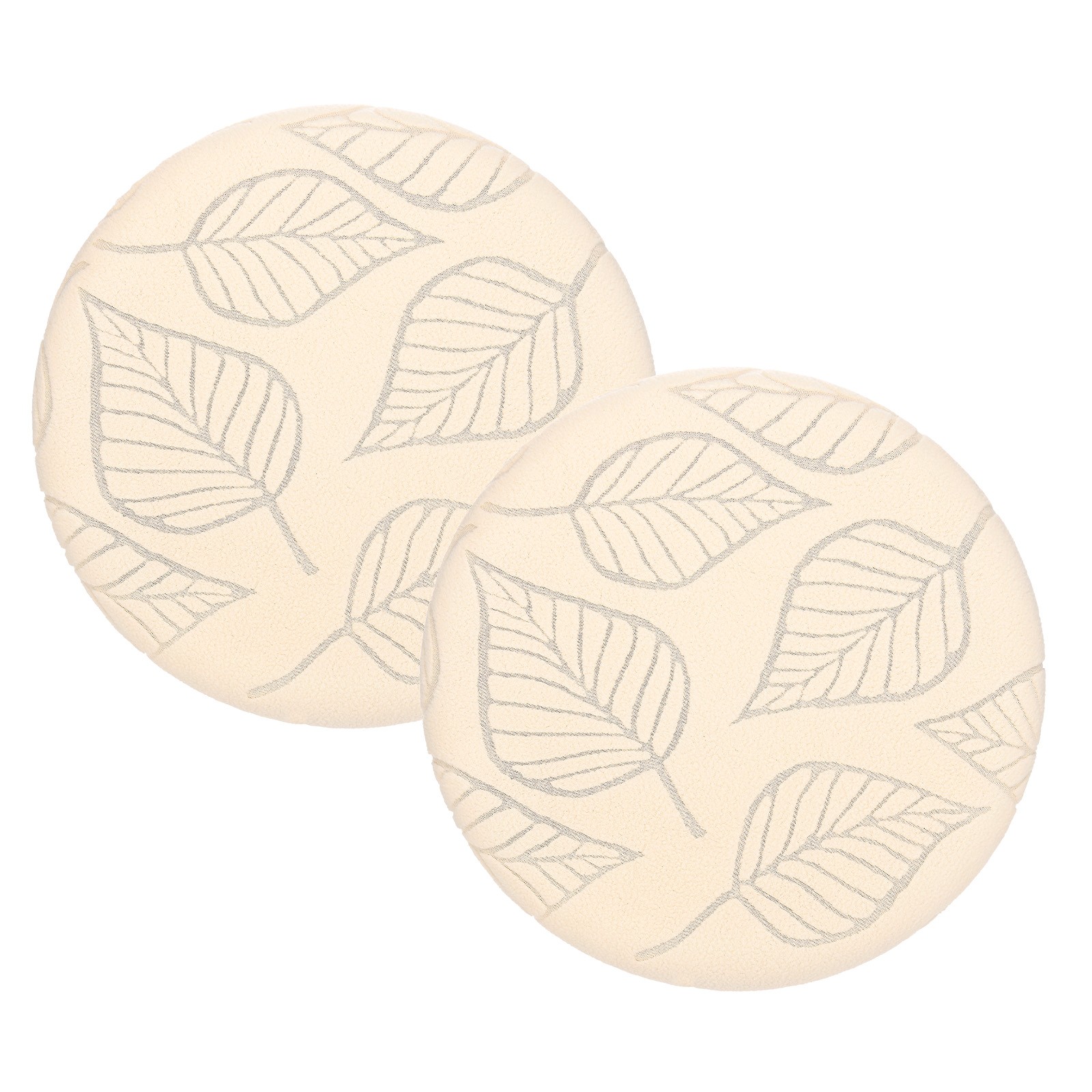 2-Pack Bar Stool Covers Round for 12-14 Inch Leaf Pattern Covers [Beige]