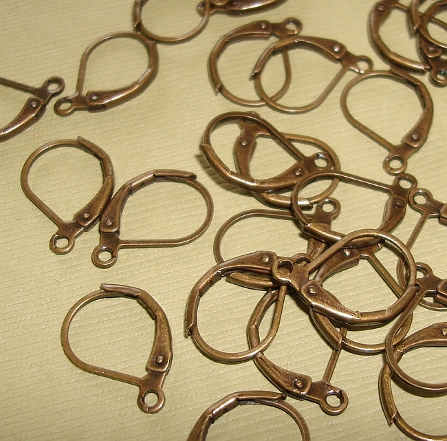 24pcs-Earrings Hoop Leverback Antique Bronze.
