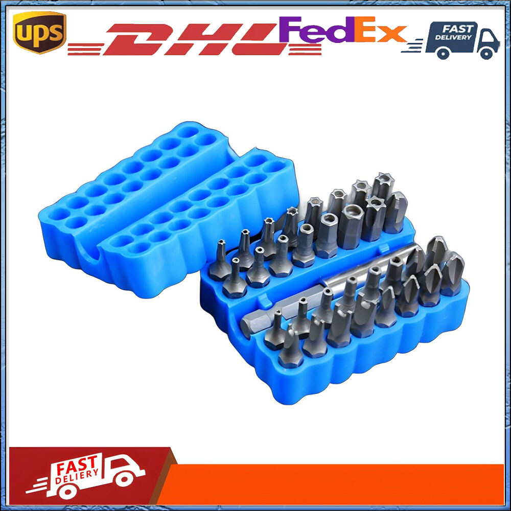 33-Piece Star Drive Torx Bit Set Hex Drill Bit Screwdriver with Tamper Proof Des