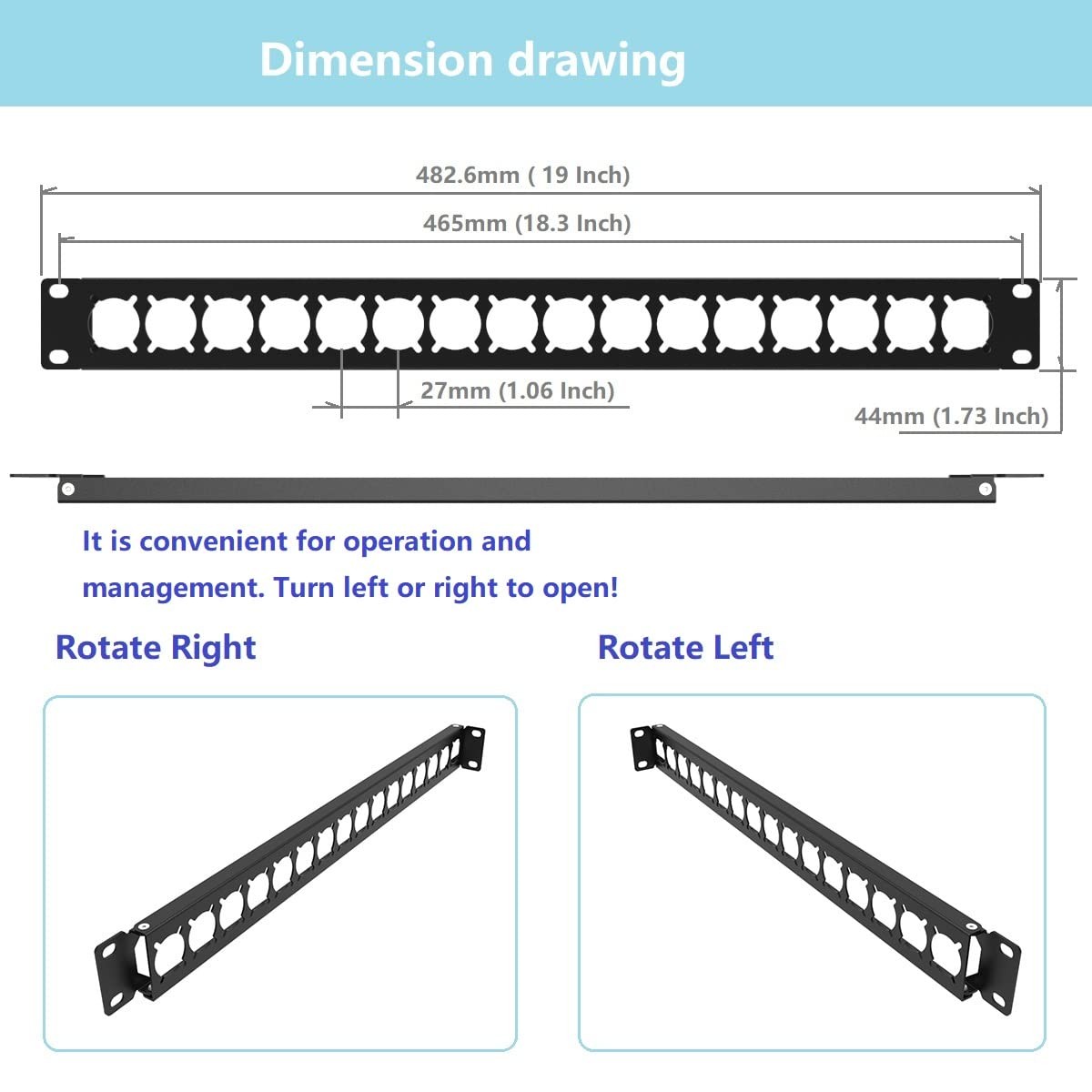 Hinged Rack Panel XLR HDMI Audio Rack Mount Panel W/ 16 D-Series 1U16D