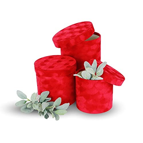 Premium Quality Round Velvet Flower Box, Gift Boxes for Luxury Flower and Red