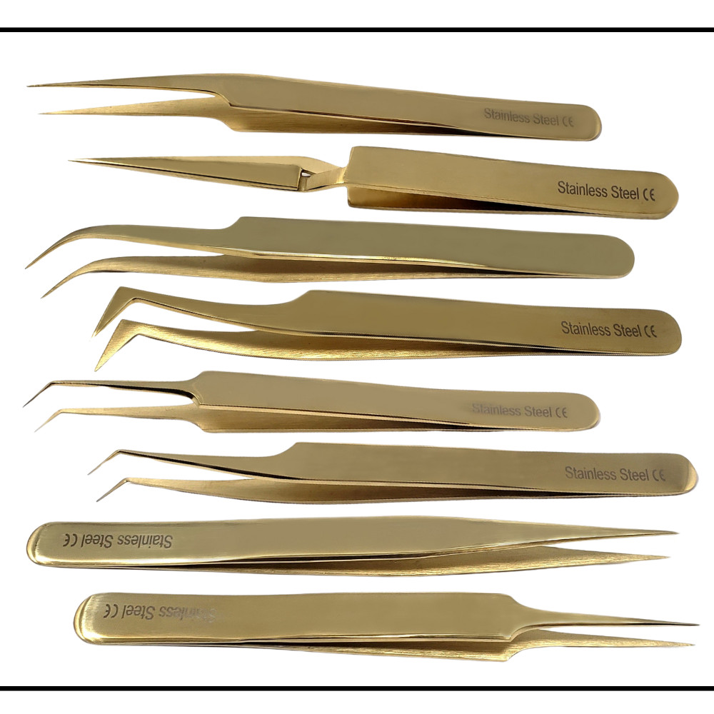 Stainless Steel 8 Pcs Tweezers Jewelry & Watch Repair Tools for Detailed Tasks