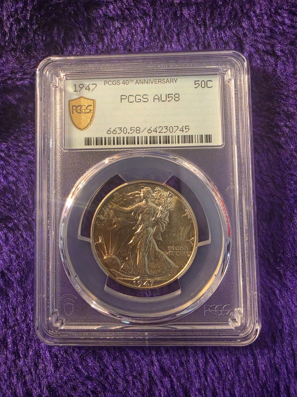 1947 Au 58 Walking Liberty Half Dollar