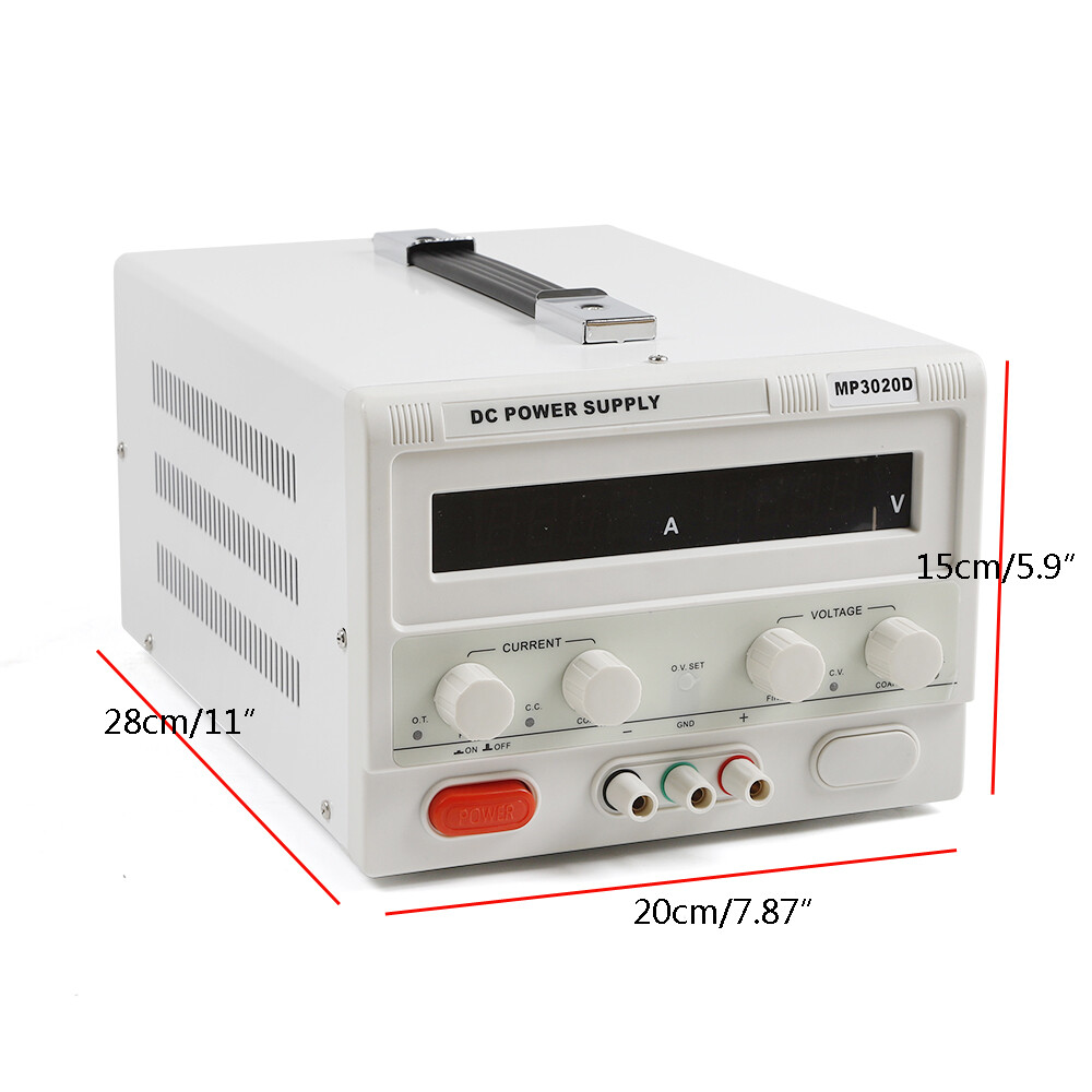 DC Power Supply Variable 30V 20A Adjustable High Precision Digital & Power Cord